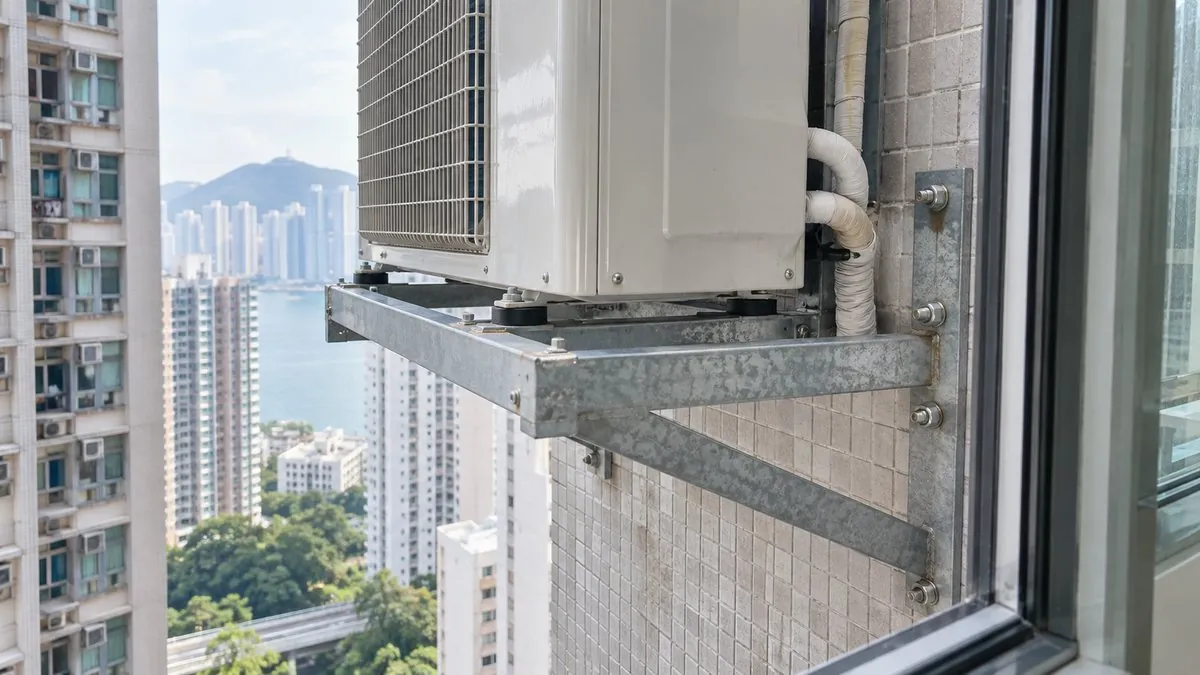 冷氣機架及固定支承示意圖片